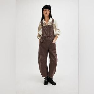 Free People Good Luck overalls Chocolate Mousse